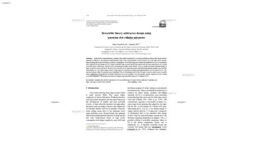 Reversible binary subtractor design using quantum dot-cellular automata